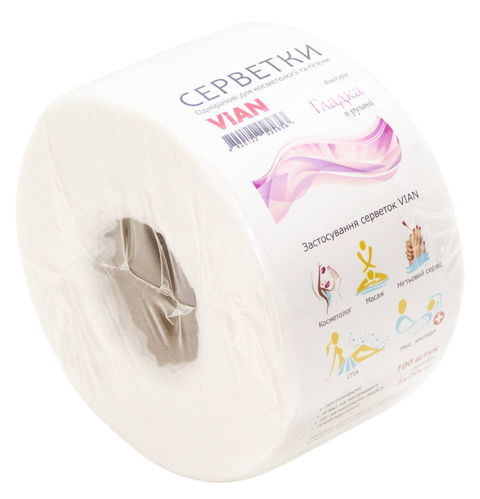 

Салфетки в рулоне Vian гладкие, 5*20 100 шт