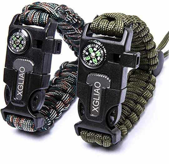 

5 в 1 Тактический браслет из паракорда, огниво, компас, свисток, браслет выживания из паракорда