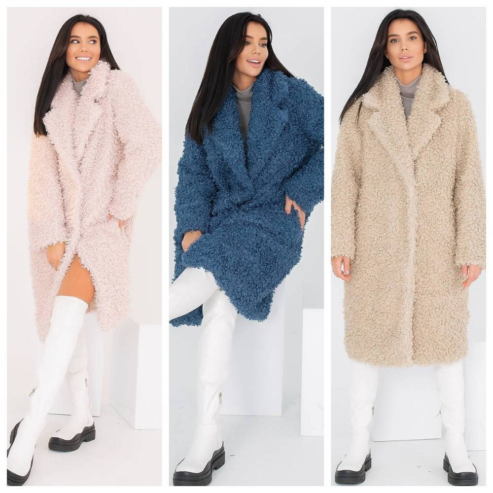 

Шубка зимняя из искусственного меха каракуль на подкладке (синтепон 80) размер универсальный норма, Бежевый