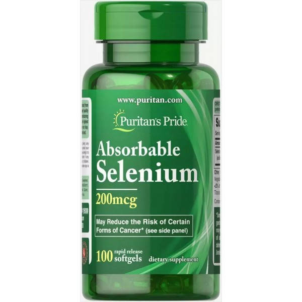 

Абсорбируемый селен, Absorbable Selenium, Puritan's Pride, 200 мкг, 100 капсул (PTP-15930)