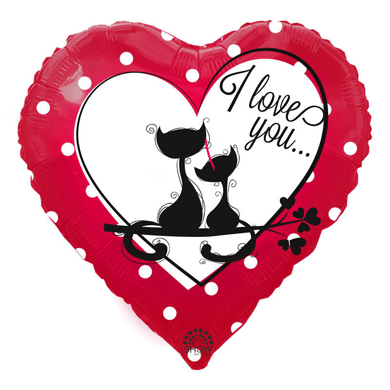 

Фольгированный шар С/РИС Круг 18" "I love you котята"
