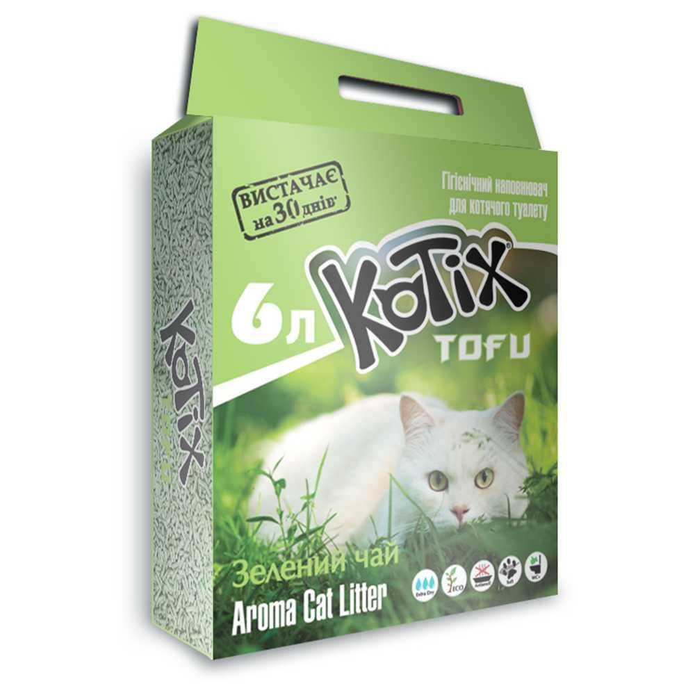 

Kotix Tofu Green Tea тофу - соевый наполнитель для кошачьего туалета, с ароматом зеленого чая - 6 литров