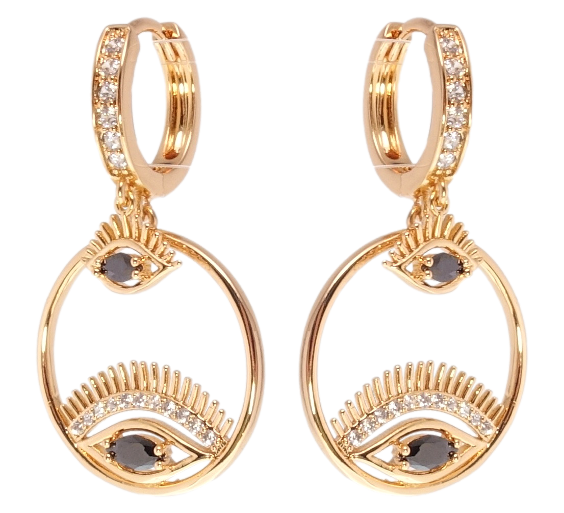 

Серьги Xuping Позолота 18K подвески на колечках "Глаза"