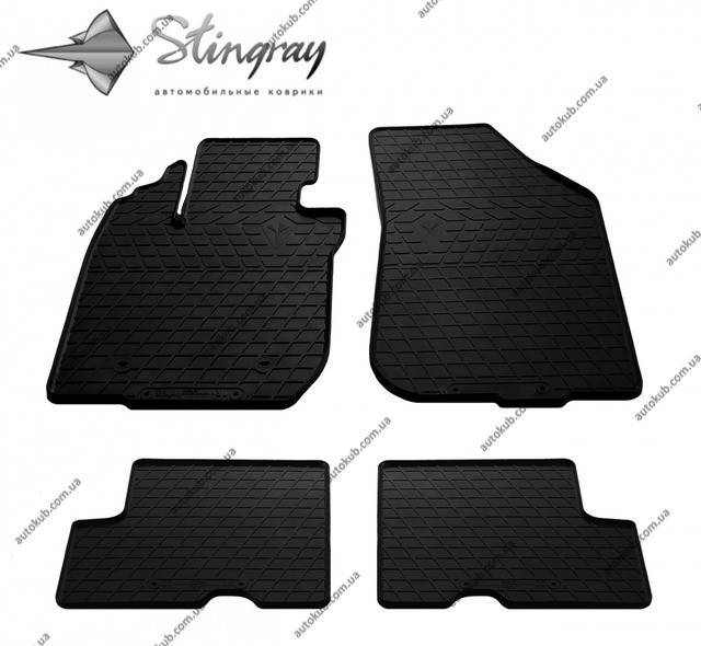 

Модельные резиновые коврики в салон для Dacia Duster (2010-2015) комплект из 4 штук (Stingray), Черный