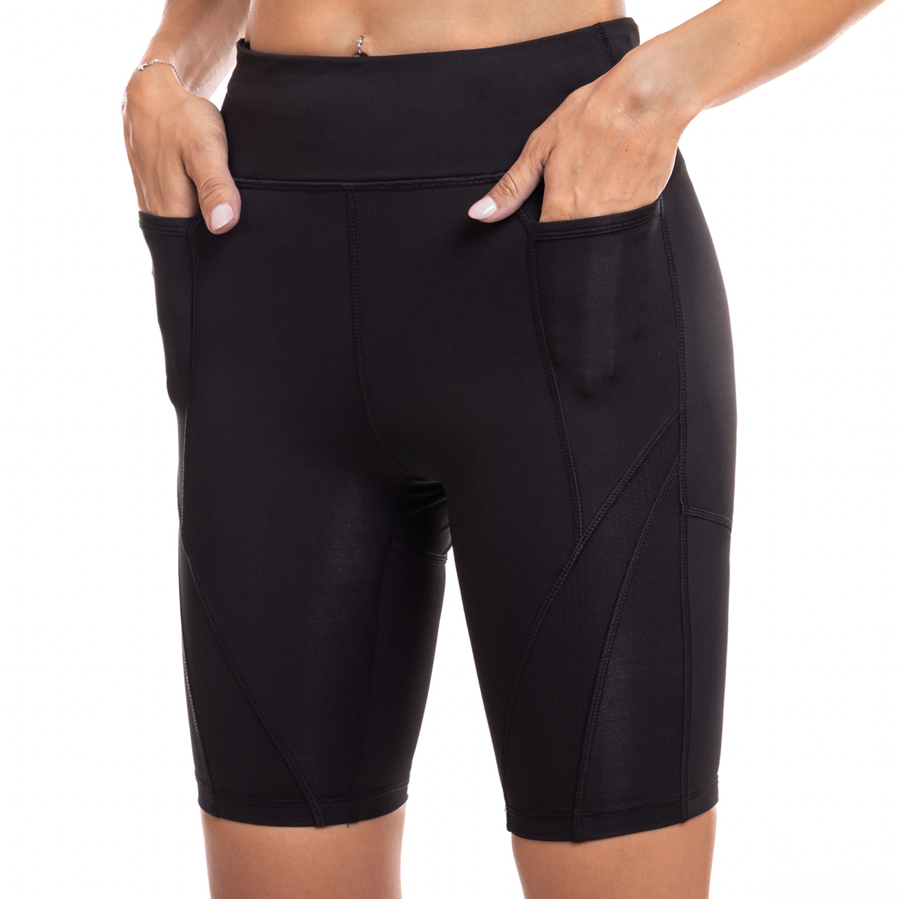 

Велосипедки женские черные Domino M-XL / Лосины женские короткие для фитнеса / Спортивные лосины короткие, Черный