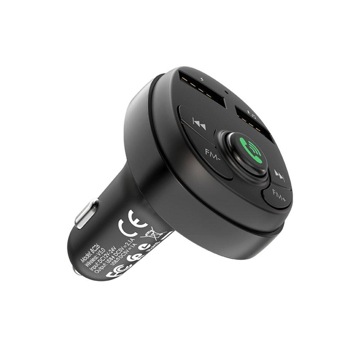 

АЗП з FM-модулятором BOROFONE BC26 Music joy Car wireless FM transmitter Black