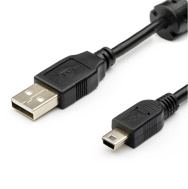 

USB - USB mini кабель 1,8 м Черный ATCOM High-Quality для синхронизации данных, питания (3794)