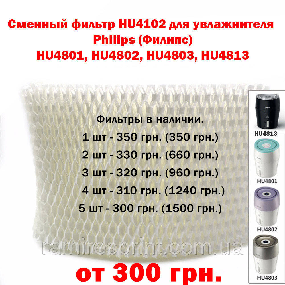 

Фильтр HU4102 для увлажнителя Philips (Филипс) HU4801, HU4802, HU4803, HU4813