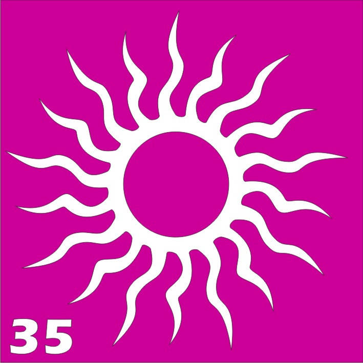 

Трафарет солнце для био-тату хной, блеск тату Boni Kasel № 35