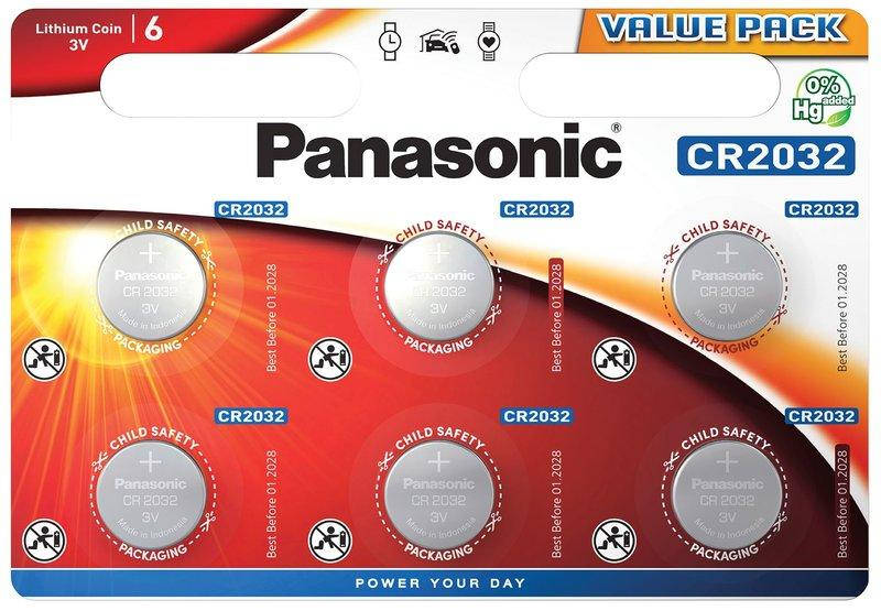 

Батарейка литиевая Panasonic Lithium Power CR-2032EL/6BP, CR2032, 3V блистер 6шт