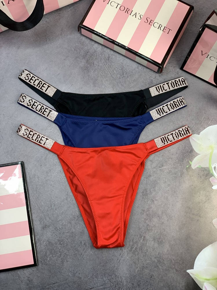 

Набор женских трусов Victoria’s Secret Rhinestone Черный, Синий, Красный