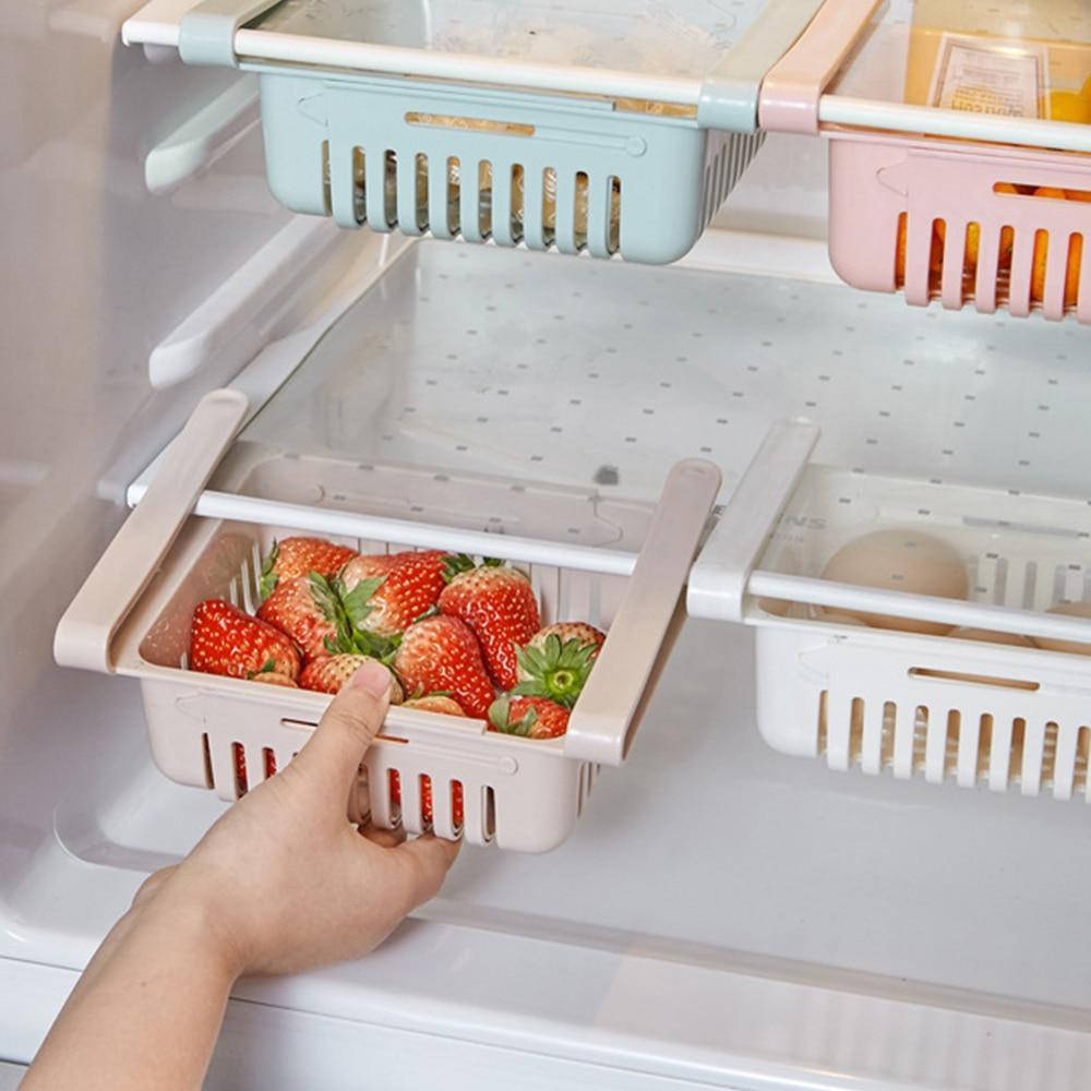 

Раздвижной пластиковый контейнер для хранения продуктов в холодильнике storage rack