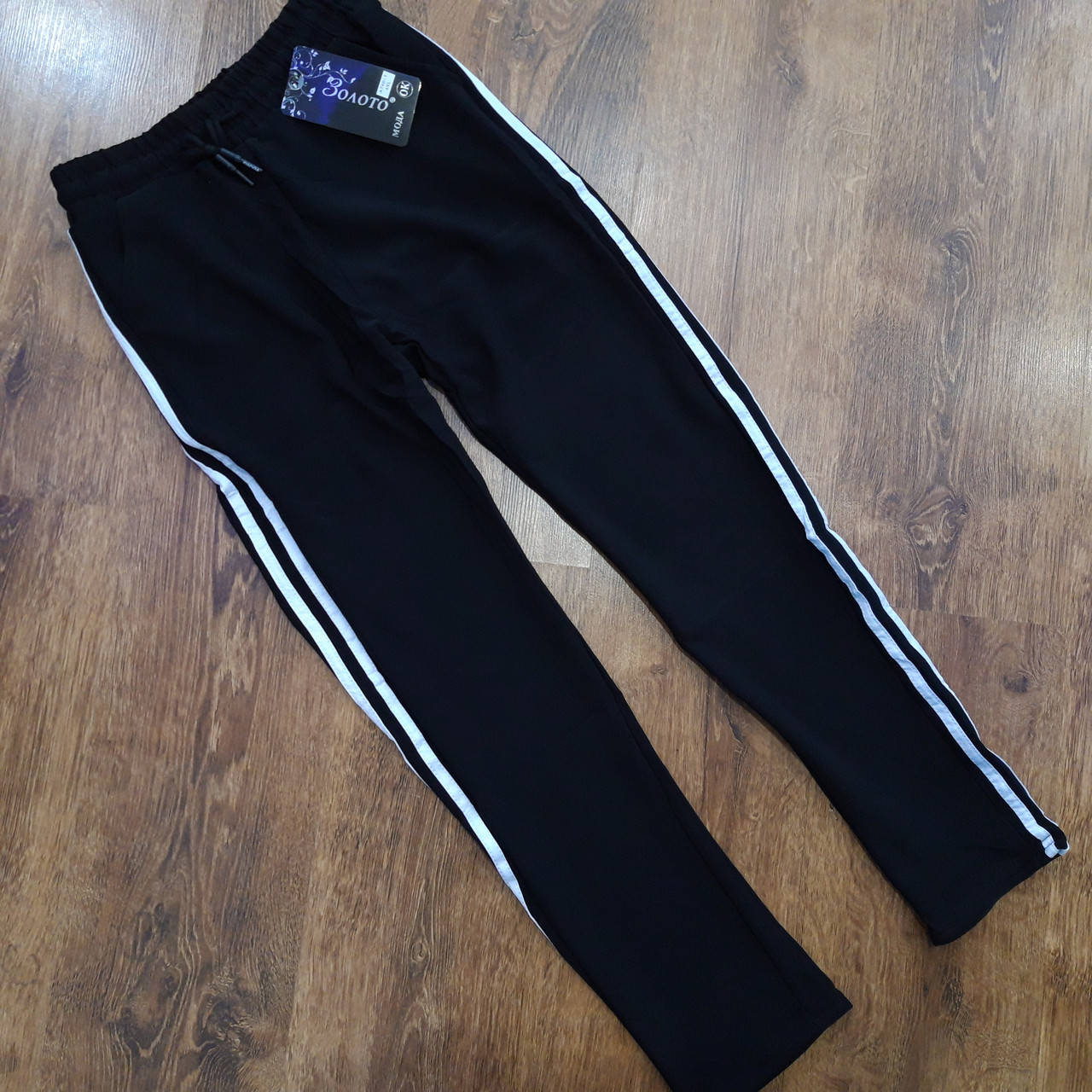 

Женские спортивные лосины,баталы "ЗОЛОТО" 2 кармана Art 746-1 6XL(56-58), Черный