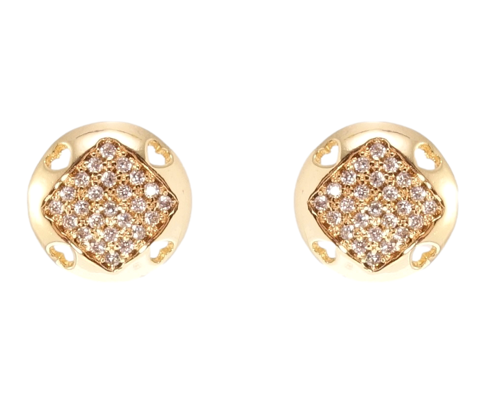 

Серьги Xuping M&L желтый оттенок гвоздики (пусеты) "Инкрустация цирконием" ø 10мм