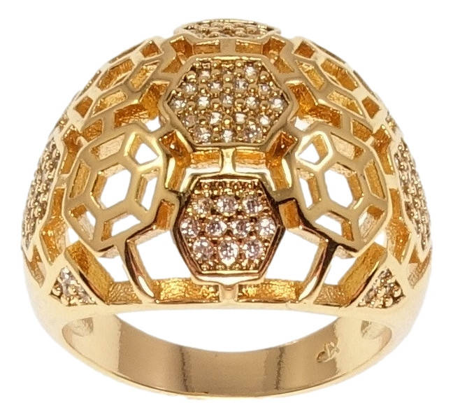 

Кольцо Xuping Позолота 18K "Резной Купол Узор Шестигранники" р.17,18