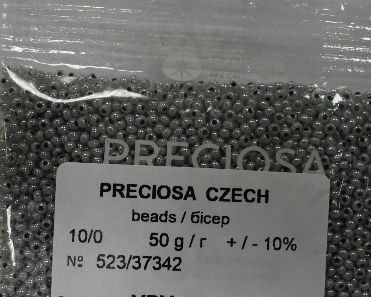

Бисер Preciosa 10/0 цвет 37342 серый 10г