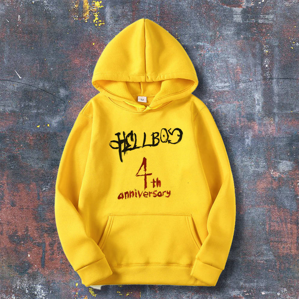

Худи Lil Peep толстовка желтая Лил Пип с принтом HELLBOY L, Желтый