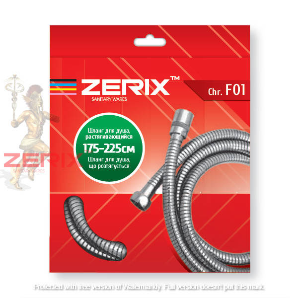 

Шланг для душа растяжной ZERIX Chr.F01 175см
