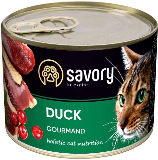 

Savory Cat Can Adult для привередливых котов, Утка k 200g