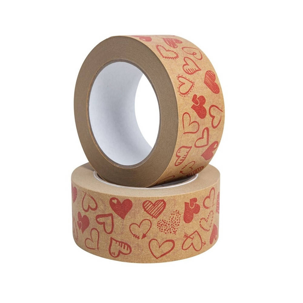 

Крафтовый бумажный скотч Love 48 мм х 50 м, клейкая лента бумажная, Коричневый