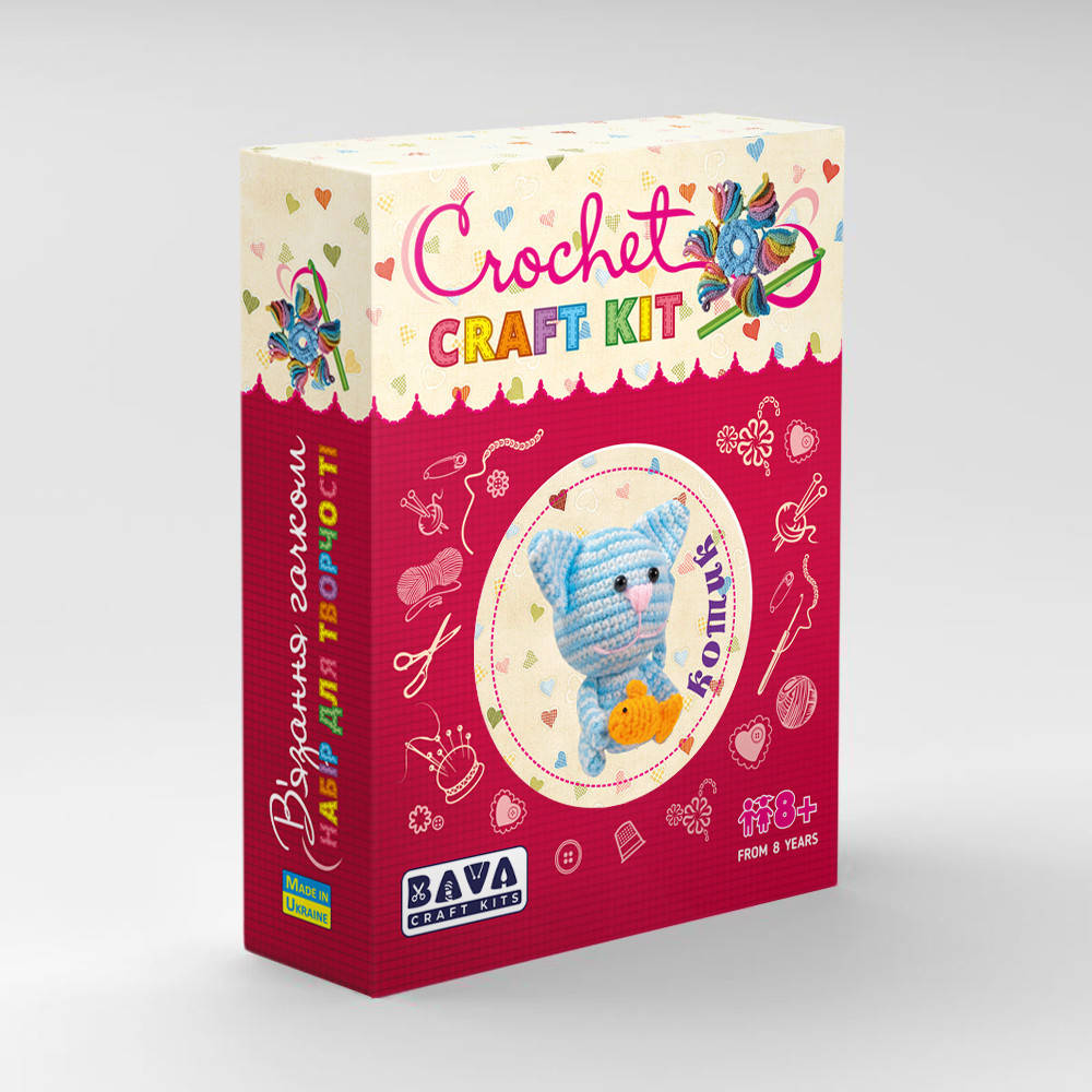 

Набор для творчества "Вязание крючком "Котик"