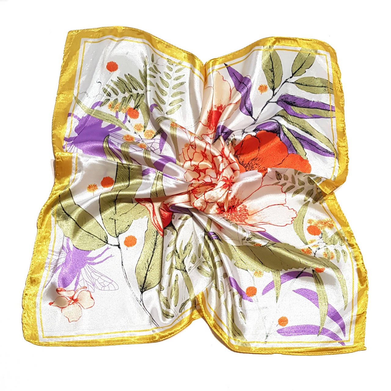 

Платок малегький шейный на сумку на шею на прическу шелковый Клер, Желтый