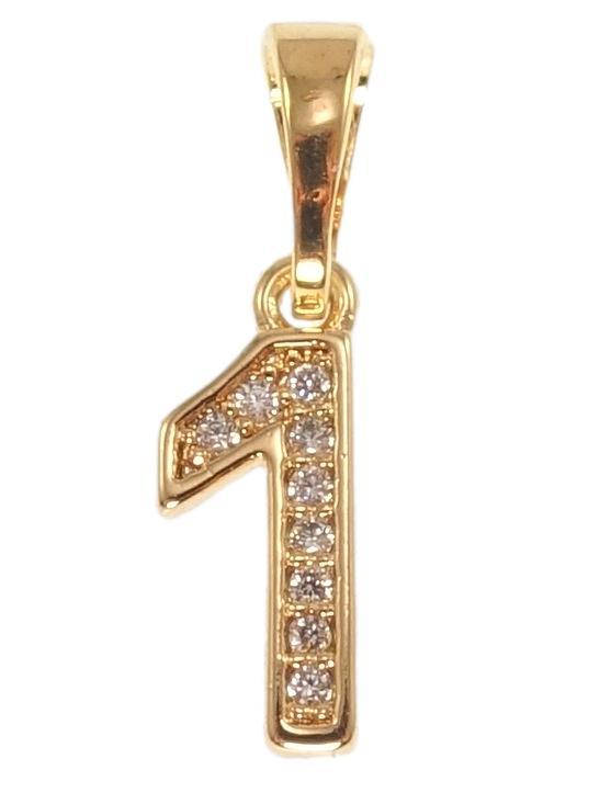 

Кулон детский Xuping Позолота 18K "Цифра 1 с цирконием" для цепочки до 5мм