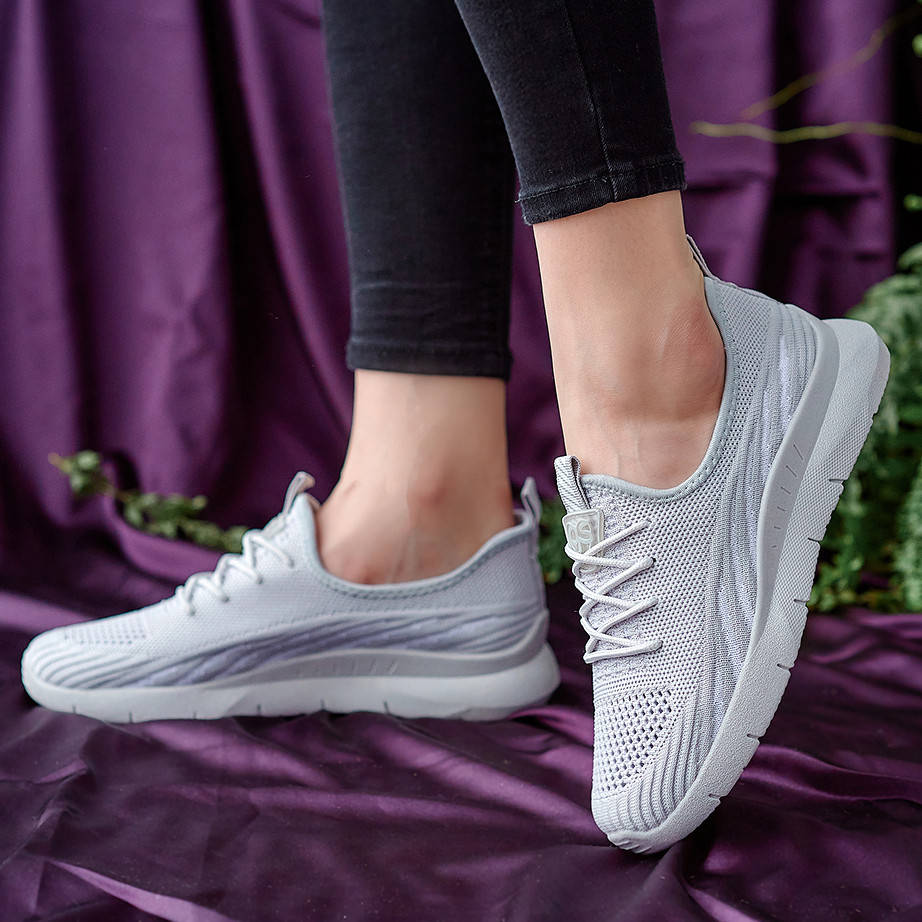 

Кроссовки женские серые сетка, Серый