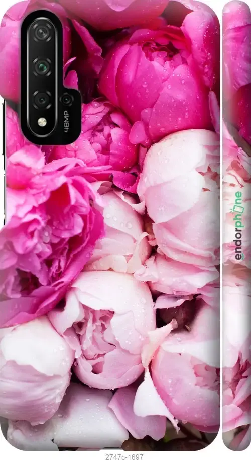 

Чехол на Huawei Nova 5T Розовые пионы "2747c-1833-18101", Розовый