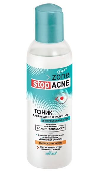 

Тоник для глубокой очистки пор zone stop ACNE