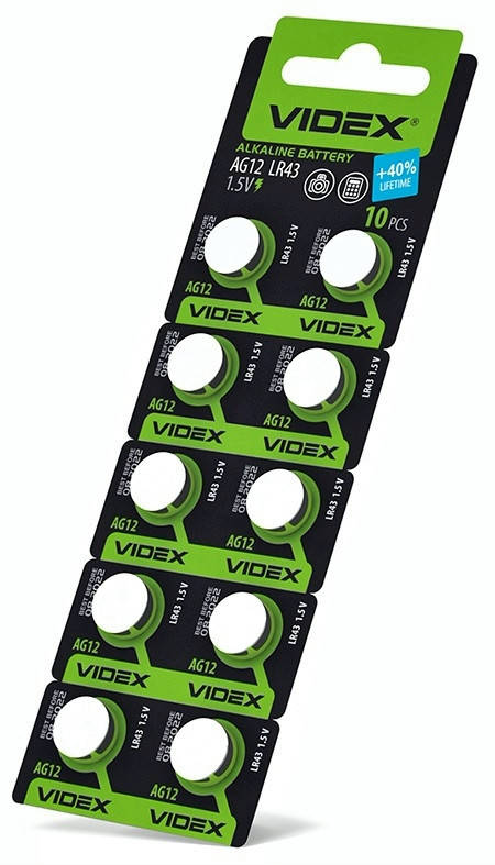 

Батарейка алкалиновая Videx AG12 LR43 LR1142 Щелочная Блистер 10 шт