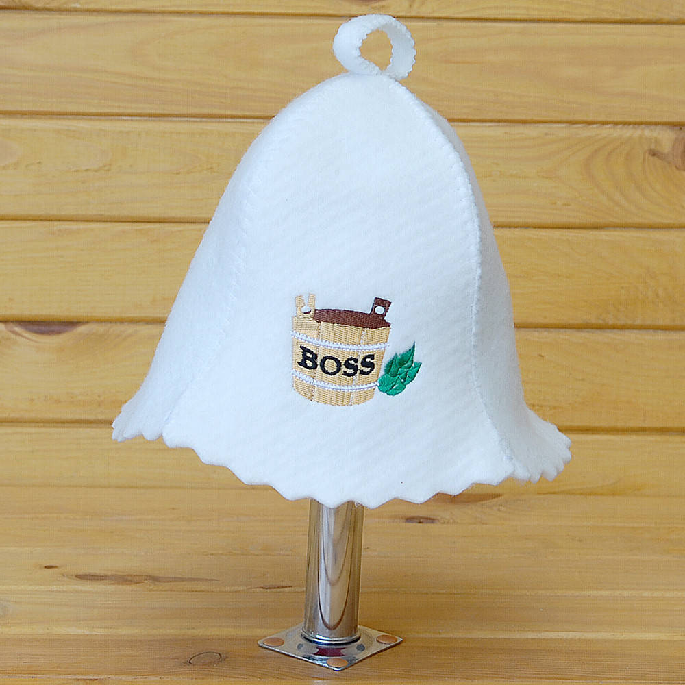 

Шапка для сауны G "BOSS кадушка" белая геотекстиль