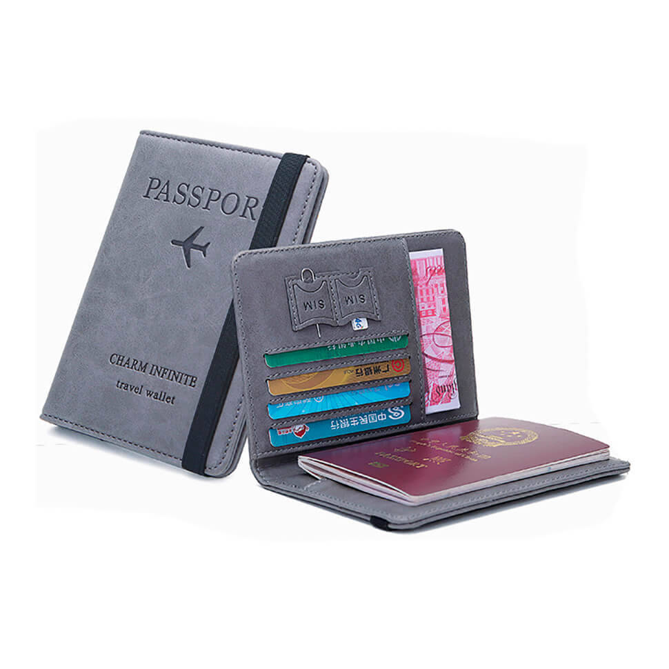 

Кошелек-обложка с RFID защитой для паспорта Charm Infinite Travel Wallet Серая, Серый
