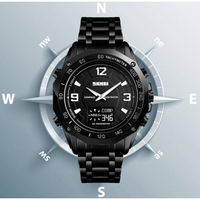 

Мужские наручные часы SKMEI KOMPASS PRO BLACK (ударопрочные)