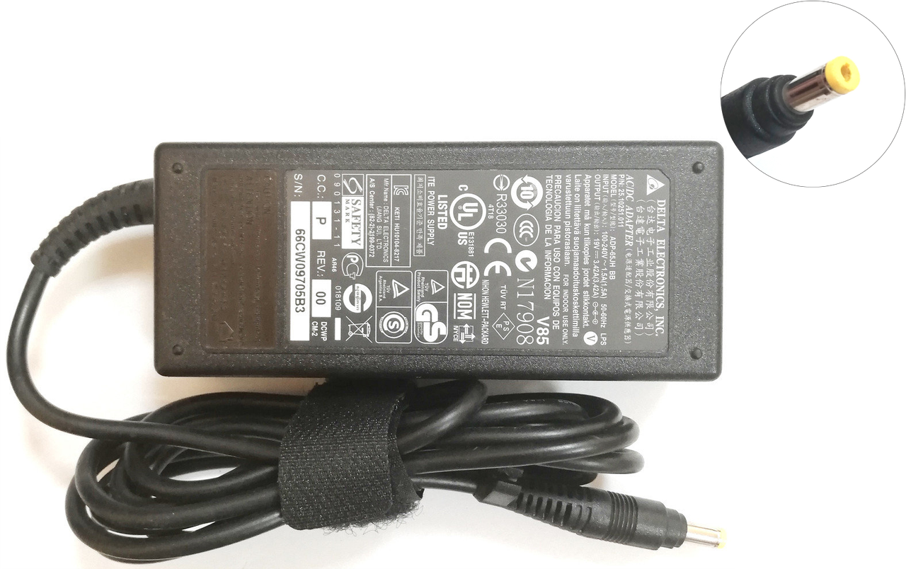 

Блок питания Delta 65W 19V 3.42A 090131-11 (ADP-65JH BB) 4.8x1.7 мм Б/У