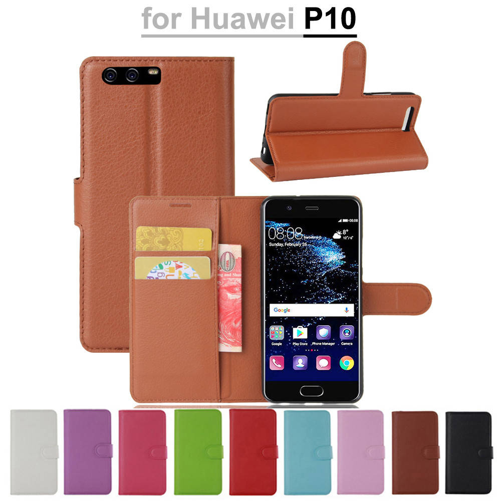 

Кожаный чехол книжка для Huawei P10 (9 цветов), Разные цвета