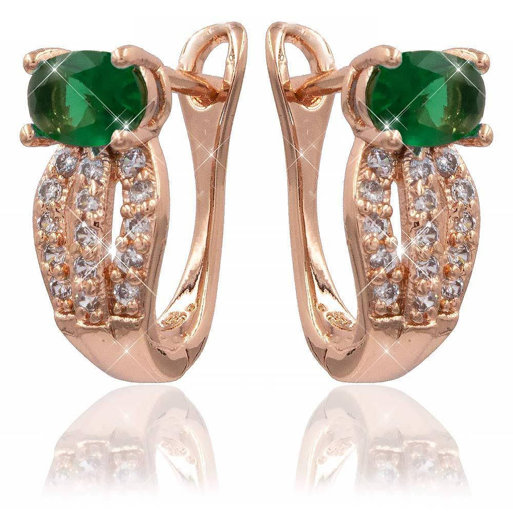 

Серьги зеленый 1,4 см (Медицинское золото)
