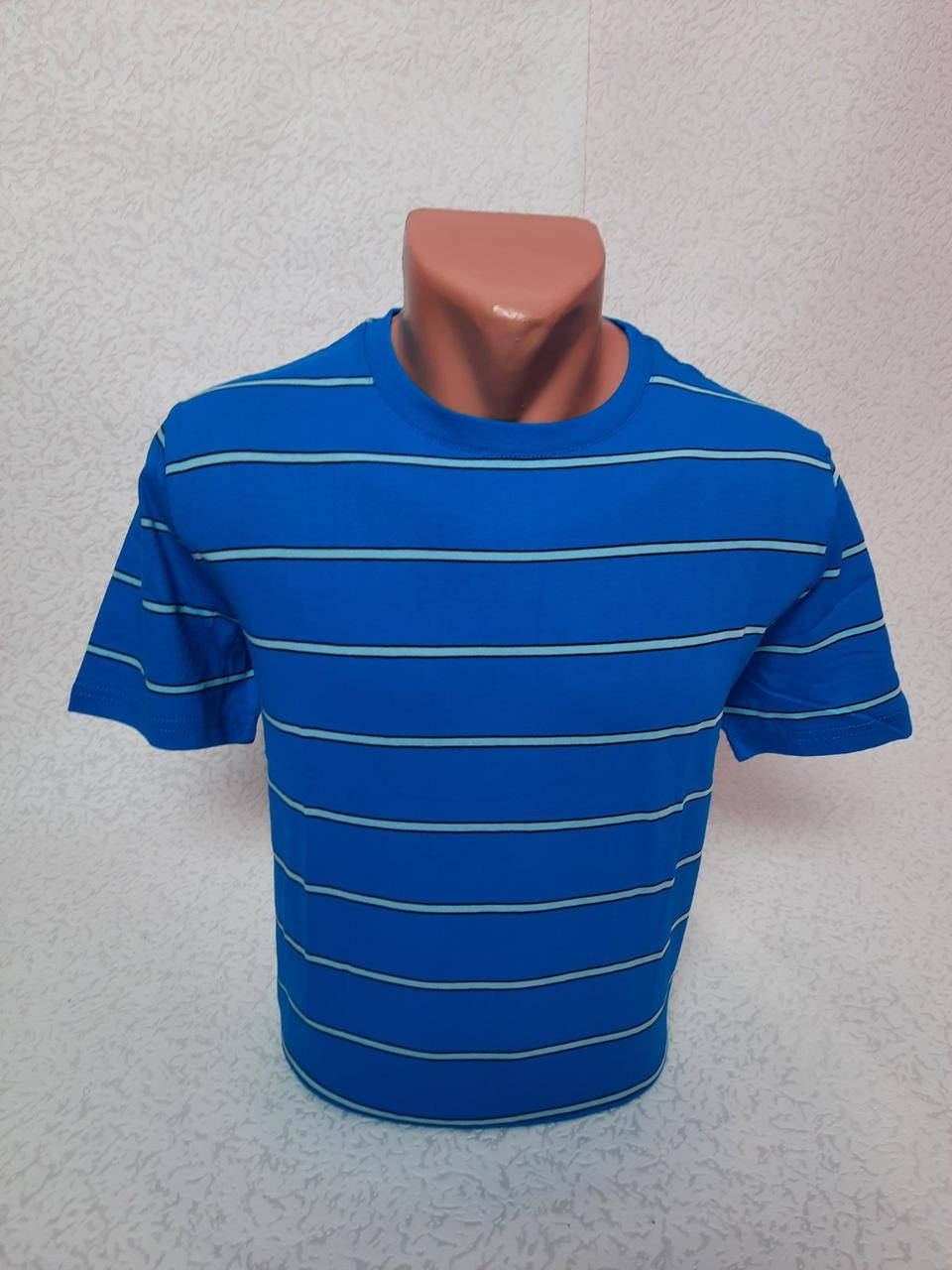 

Голуба чоловіча футболка в полоску 100% хлопок