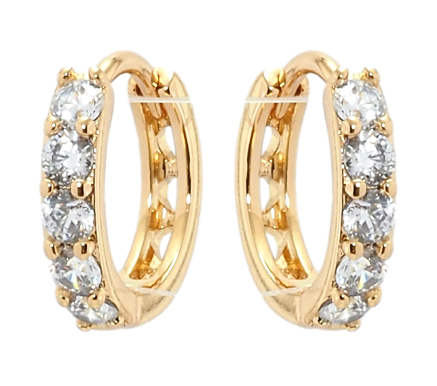 

Серьги Xuping Позолота 18K колечки "Дорожки фианитов"