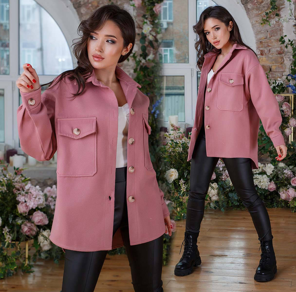 

Женская кашемировая рубашка 908 в разных расцветках Роза