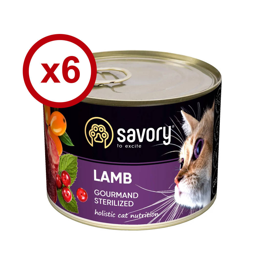 

Savory влажный корм для стерилизованных кошек 200 г * 6шт (ягненок)