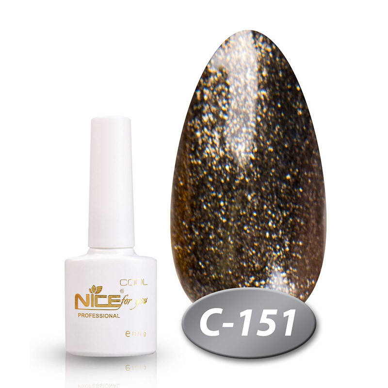 

Гель-лак Nice for you Cool C-151 золотой графит 8,5 мл