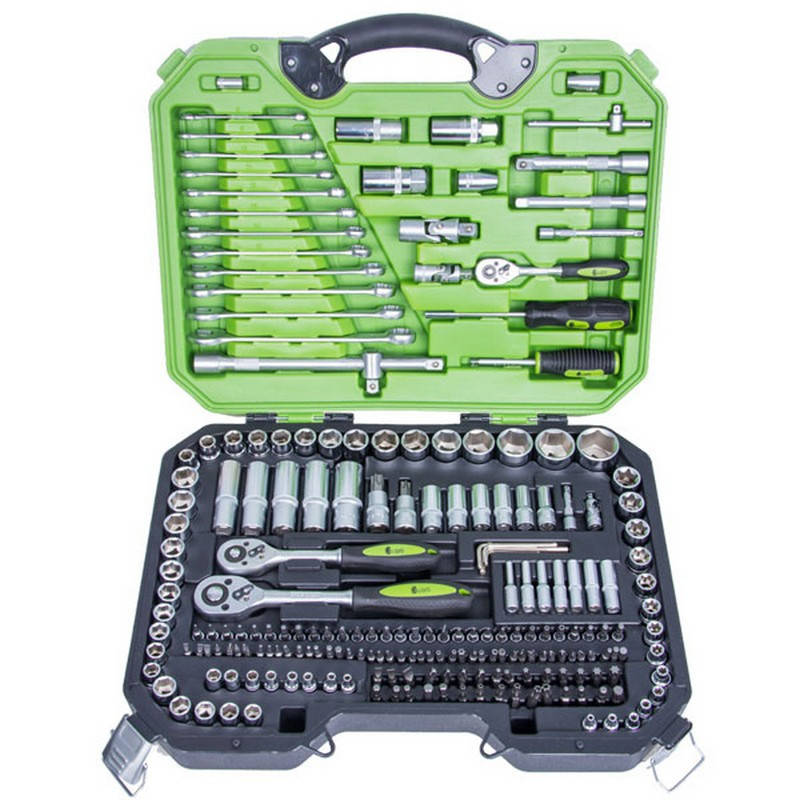 

Универсальный набор инструмента Alloid 1/4'' 3/8'' 1/2'' 218 предметов (НГ-4218П)