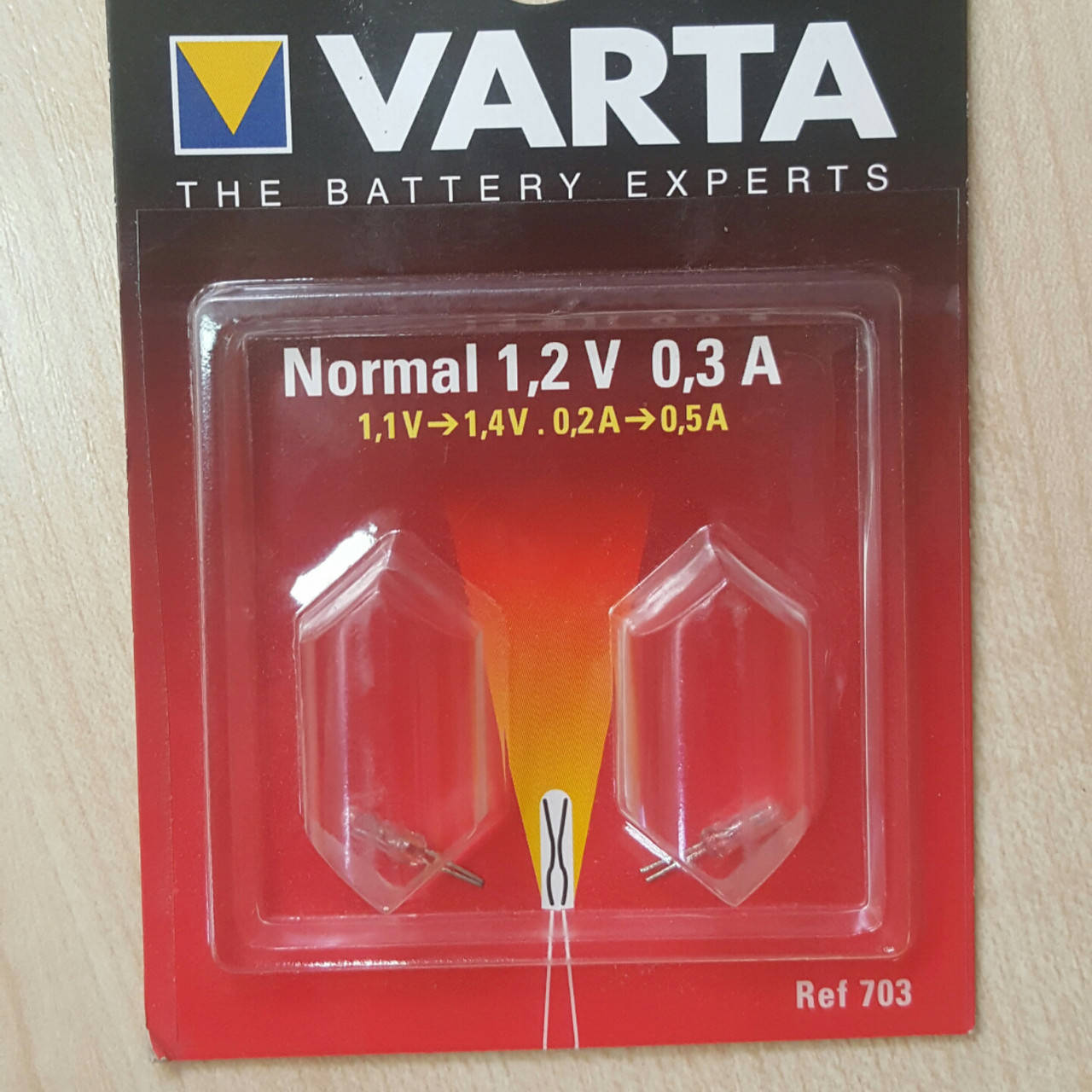 

Лампочка Varta 703 для фонаря, аргон, 1.2В, 0.3А