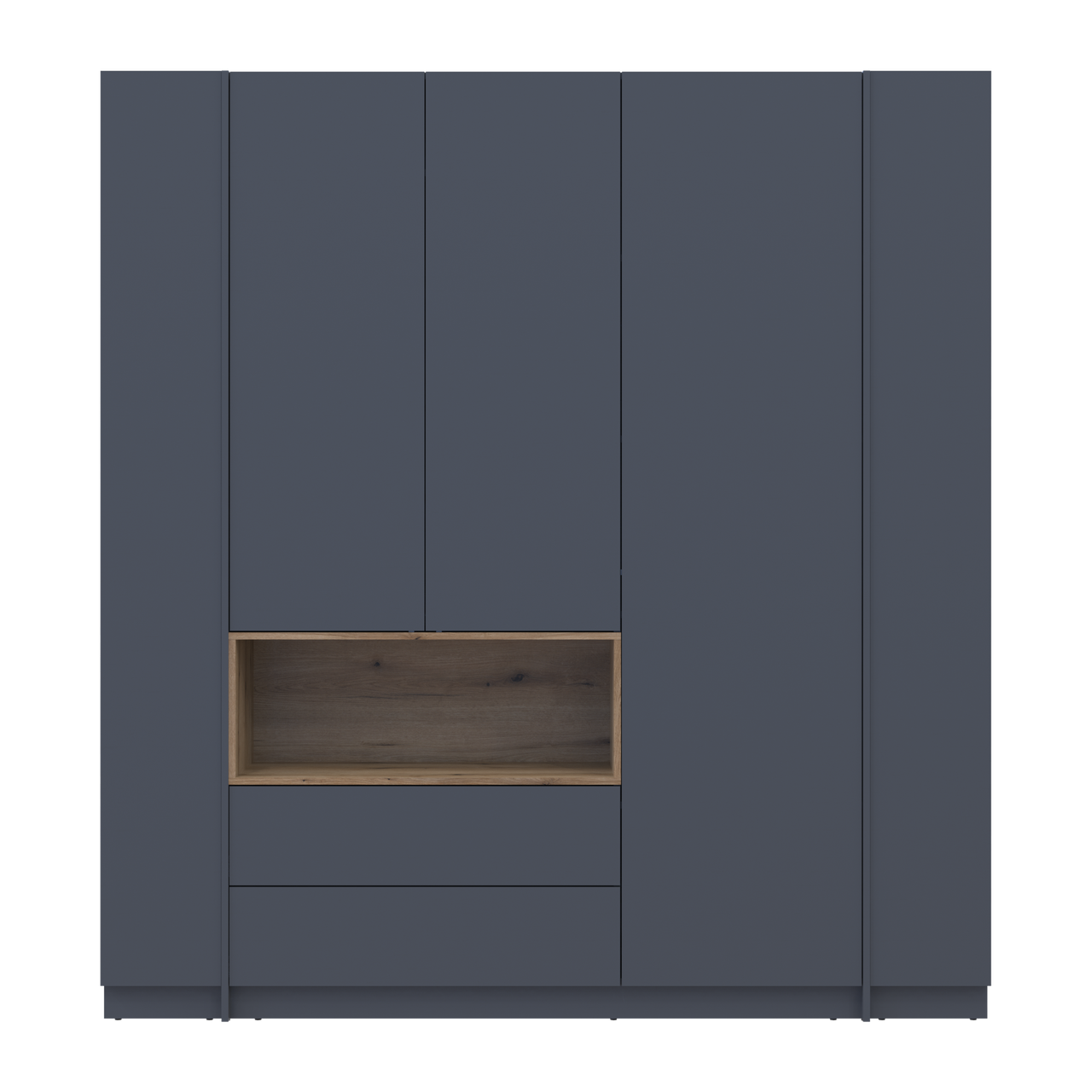 Шафа для одягу з нішею та етажеркою Doros Дейл Графіт/Дуб Евок 3 ДСП 178х52х220 (44900337) 5