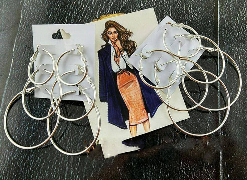 

Серьги кольца круглые - супер набор сережек 3 пары по супер цене!