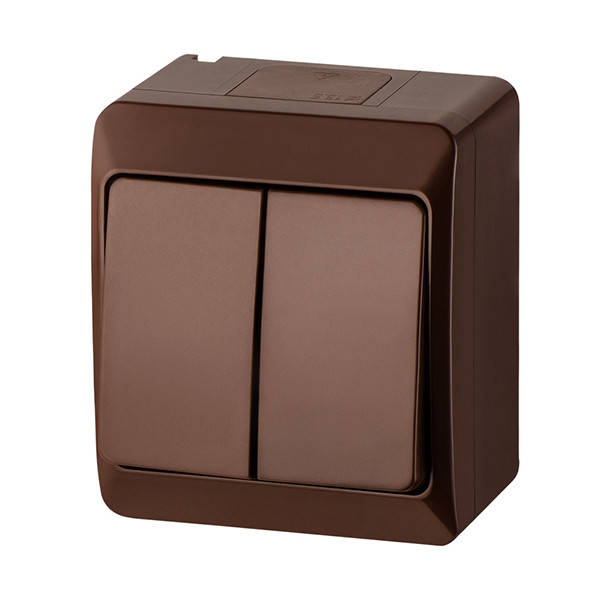 

Выключатель 2-клавишный Elektro-Plast Hermes IP44 10А коричневый (0332-06)