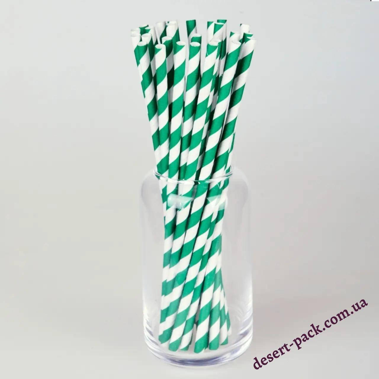 

Бумажные трубочки 200 мм (25 шт.) изумрудная полоска