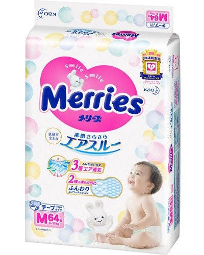

Merries Подгузники M (6-11кг) 64шт
