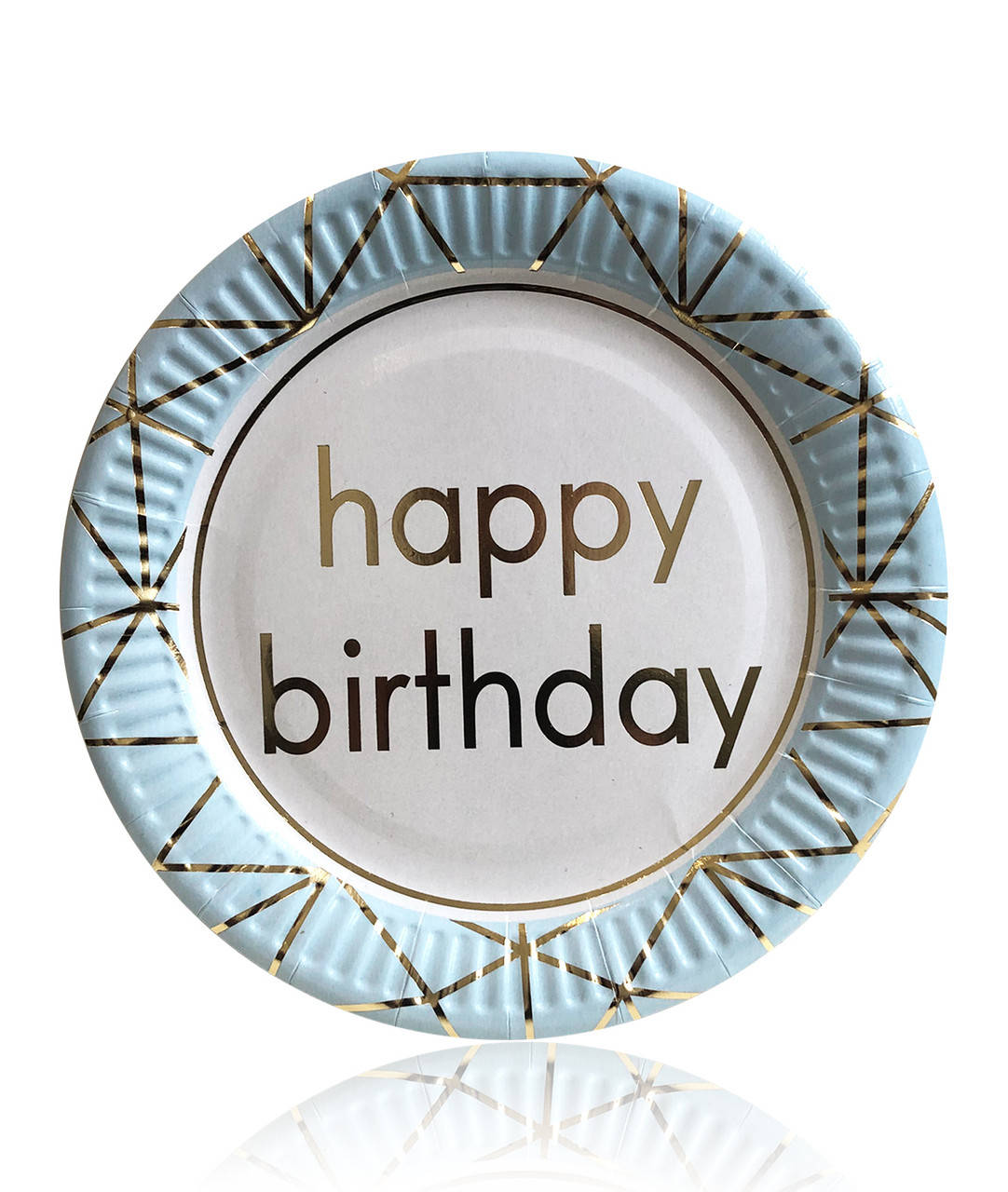 

Тарелки бумажные одноразовые "Happy Birthday" голубые 18 см,10 шт, Голубой